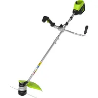 Greenworks GD60BCB, Grästrimmer, 40 cm, Nylonlina, U-handtag, 2 mm, Svart, Grön, Silver