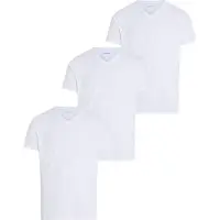 Calvin Klein 3 Pack V Neck T-Shirts Cotton Stretch Blend