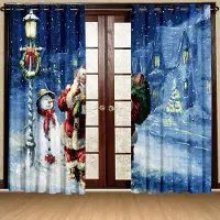 Yiran Furniture God Jul Julgran Mönster Solskyddsgardiner 2 Paneler Deluxe Vardagsrum Sovrum Juldekor Gardiner 100W130H(CM)40x51in&Grommet Top