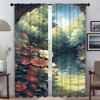 Household supplies MH Sommarkök Gardiner för Kamera Moderna Vardagsrumsgardiner 2 Delar Tyll för Sovrum Rullgardiner Halloween Dekoration Skiljevägg W50xH70cmx2pcs-CL