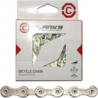 Clarks cykelkedja C9AR, 9-växlad, 116 länkar, 1/2x11/128, Clip, Korrosionsskyddande, Silver