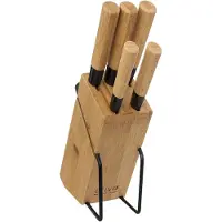 Northix knivsats med träställ (32,5 x 22,5 x 7,5 cm)