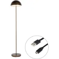 QAZQA Utomhus golvlampa mörkbrons laddningsbar 3-stegs dimbar - Keira