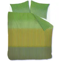 Beddinghouse Randigt dubbelt sängkläder 200x220 cm - Grönt sängset i 100% ranforce bomull - Jonah sänglinne
