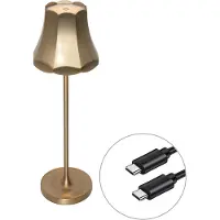 QAZQA Retro bordslampa guld laddningsbar IP44 - Granny
