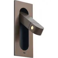 QAZQA Modern vägglampa mörkbrons inkl. LED och USB-C-port - Hilton