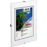Hama Frameless Picture Holder Clip-Fix - Fotohållare - Designat för: 7 x 9,45 tum (18 x 24 cm) - glas - rektangulär