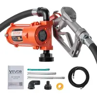 Vevor Bränsleöverföringspump, 12V DC 57 L/min, Gjutjärns dieselöverföringspumpsats, med manuellt munstycke, utloppsslang, överhettningsskydd, strömkabel, explosionssäker, för bensin, diesel, fotogen