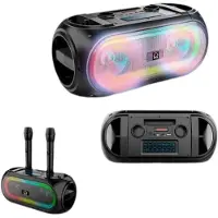 Reig Musicales Bluetooth Fm-radio 2 Trådlösa Mikrofoner Fjärrkontroll Usb-aux-ingång Skärm