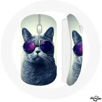 CAPACHEAP Souris Sans Fil Chat Lunettes violettes Style