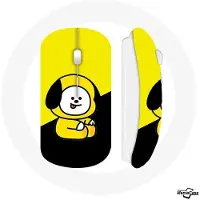 CAPACHEAP Souris Sans Fil BTS Bangtan Garçons BT21 Chimmy Jimin Fond Jaune Noir