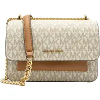 Michael Kors Axelremsväska camel / mörkbrun / off-white