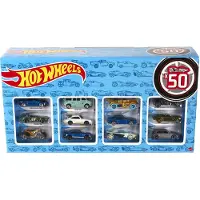 Hot Wheels Set med 50 Leksaksbilar & Lastbilar i Skala 1:64, Förpackade Fordon (Stilar Kan Variera)