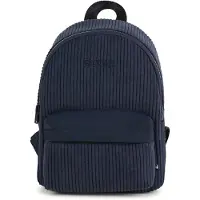 BOSS Kids' backpack with corduroy panels and embroidered logo