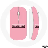 CAPACHEAP Souris Sans Fil Blackpink Groupe de K-pop Logo Fond Rose