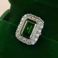 YIRAN Jewelry Lyxiga S925 Sterling Silver Diamantringar För Kvinnor Bröllop Förlovning Aaaaa + Zirkon Ring Smycken Gåva Damring 5