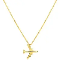 YIRAN Jewelry Aide S925 Sterling Silver Hängehalsband med Flygplansform För Kvinnor Jubileum Bröllopssmycken Flera Lager Nyckelbenskedjor Länk 45cm