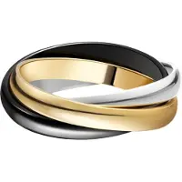 Allbestart Ny trend S925 Sterlingsilver Guldpläterad Trefärgad Tre-ringsring Män och Kvinnor Mode Lyx Fest Smycken 9