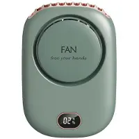 BC Electrical Appliances Bärbar hängande halsfläkt, 2000mAh bärbar minifläkt, batteridriven USB-uppladdningsbar 3-hastighets luftkylare för utomhusresor grön