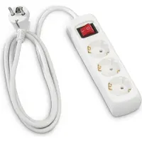 Hama 00108815, 3 AC-utgångar, 230 V, 3500 W, Vit, Plast, 5 m