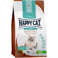 Happy Cat Sensitive Skin & Coat, Vuxen, Alla raser, Kyckling, Lax, 1.3 kg