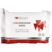 Maxani Klorhexidinservetter med E-vitamin för hund och katt (40 st)