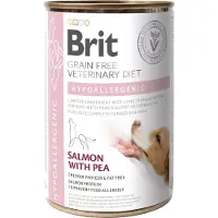 Brit Veterinary Diet Hypoallergenic Salmon&amp;Pea Allergy Food för hundar 24x400g