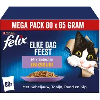 Felix Ekonomipack: Latz "As good as it looks" Adult Pouches 80 x 85 g - Kött & fisk: (nötkött, kyckling, tonfisk, torsk)