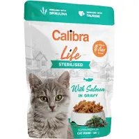Calibra Life Pouch Steriliserad Lax I Sås 28x85g Blötmat För Katter