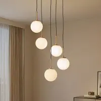 Opviq Glas pendellampa , dimbar, Vitt / opal, Vardagsrum / matsal, Glas, Pendellampa