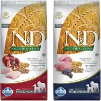 PADU N&amp;D Lamm, spelt, havre &amp; blåbär Adult Medium Maxi 2,5 kg