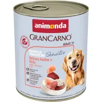 Animonda GranCarno GranCarno Sensitive Pure Chicken&amp;Rice 800 g kyckling med ris för Adult känsliga hundar