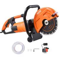 Vevor 9"/22,9 cm elektrisk betongsåg våt-/torrsåg med vattenpump och blad