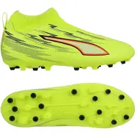 Puma Ultra 6 Match Laceless + MG Unleashed - Gul/Svart/Röd/Gul Barn - Multi Ground (MG), storlek 37