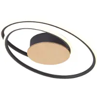 QAZQA Design taklampa trä inkl. LED 3-stegs dimbar - Rowan