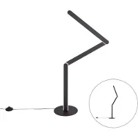 QAZQA Design golvlampa svart inkl. LED 3-stegs dimbar - Gate