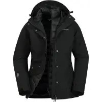 Mountain Warehouse Dam/kvinnor Alaskan 3 in 1 Vadderad jacka (Svart)