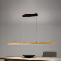 FISCHER&HONSEL GMBH Hänglampa Shine-Wood, dimbar, Ljust trä, Vardagsrum / matsal, Trä, Pendellampa