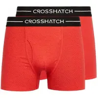 Crosshatch Mens Hexter Boxershorts (Förpackning med 2) (Röd)