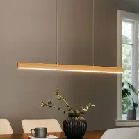 FISCHER&HONSEL GMBH Hänglampa Shine-Wood, dimbar, Ljust trä, Vardagsrum / matsal, Trä, Pendellampa