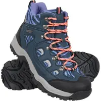 Mountain Warehouse Dam/Ladies Adventurer Leopard Print Faux Suede Vattentäta Vandringskängor (Marin)