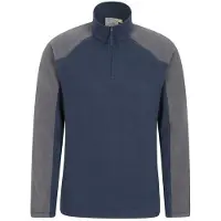 Mountain Warehouse Mens Ashbourne II Half Zip Fleece Top (Mörkblå)