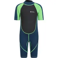 Mountain Warehouse Våtdräkt med kontrastpanel för barn (Grön)