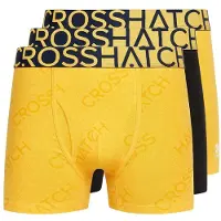 Crosshatch Mens Typan Boxershorts (Förpackning med 3) (Gul)
