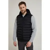 Mountain Warehouse Mens Seasons Hooded Vadderad Gilet (Svart)