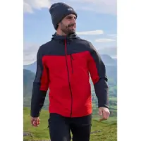 Mountain Warehouse Brisk Extreme Colour Block vattentät jacka för herrar (Aktivt rött)