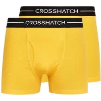 Crosshatch Mens Hexter Boxershorts (Förpackning med 2) (Gul)
