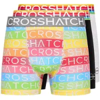 Crosshatch Mens Rainbow Mix Boxershorts (Förpackning med 3) (Grå)
