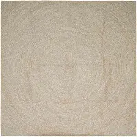 vidaXL Områdesmattor Fyrkantig Naturlig och vit 240 x 240 cm Jute
