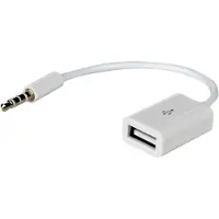 Akyga AK-AD-24 - USB-A-adapter för hörlursuttag - USB hona till 4-poligt minijack hane - 15 cm - vit